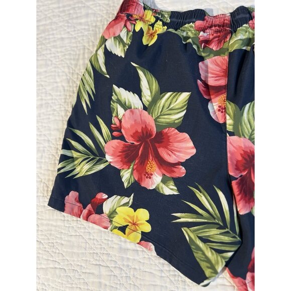 Abercrombie Fitch Mens Swimsuit Medium Navy Pink Floral Hawaiian Board Shorts - Picture 8 of 12